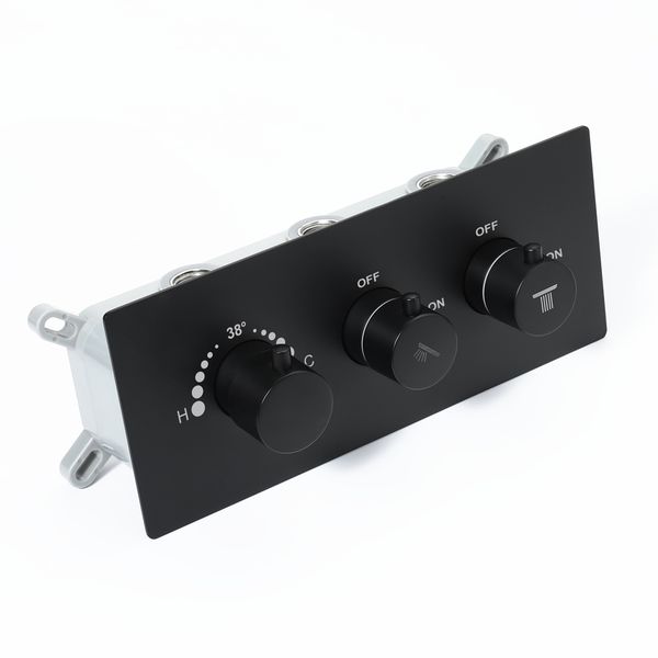 

thermostatic faucets tap brass bathroom shower faucet wall mounted concealed valve black color shower controller for showerheads