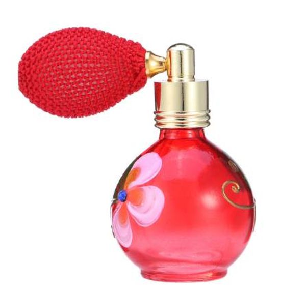 Frasco de perfume de vidro cristal atomizador de spray vintage com bolsa de ar bomba pulverizador garrafas recarregáveis ferramenta de maquiagem presente