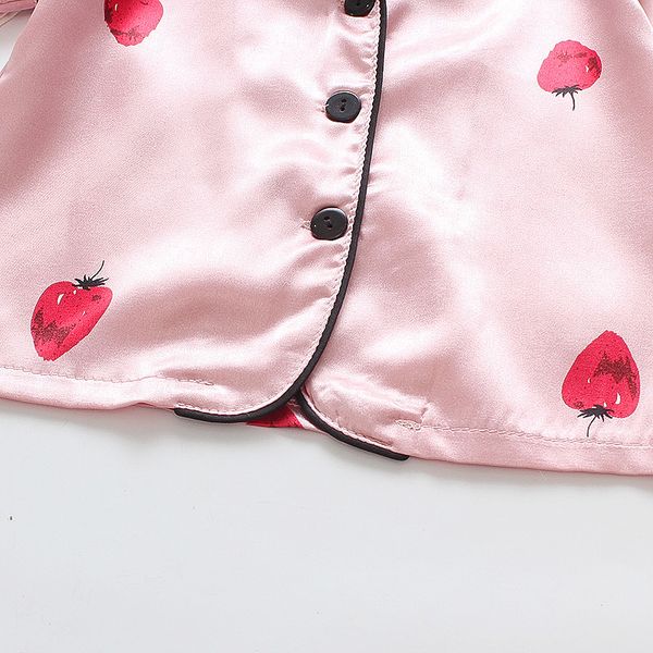 

лето new kid пижамы наборы nightgown 1-4t девушки хлопок клубничный печати пижамы boy домашняя одежда дети loungewear, Blue;red