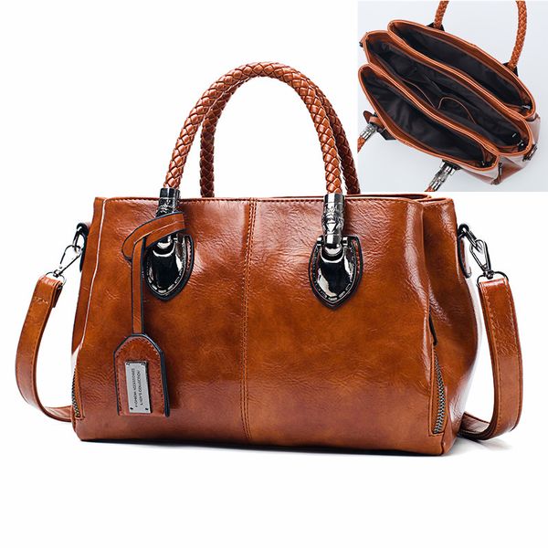 

vintage oil wax leather luxury handbags women bags designer ladies hand bags for women 2019 bag sac a main femme bolsa feminina