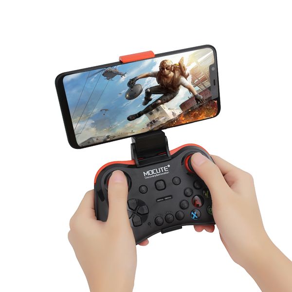 

mocute 056 bluetooth gamepad android wireless joystick vr controller mobile joypad for pubg smartphone smart tv box pc + holder