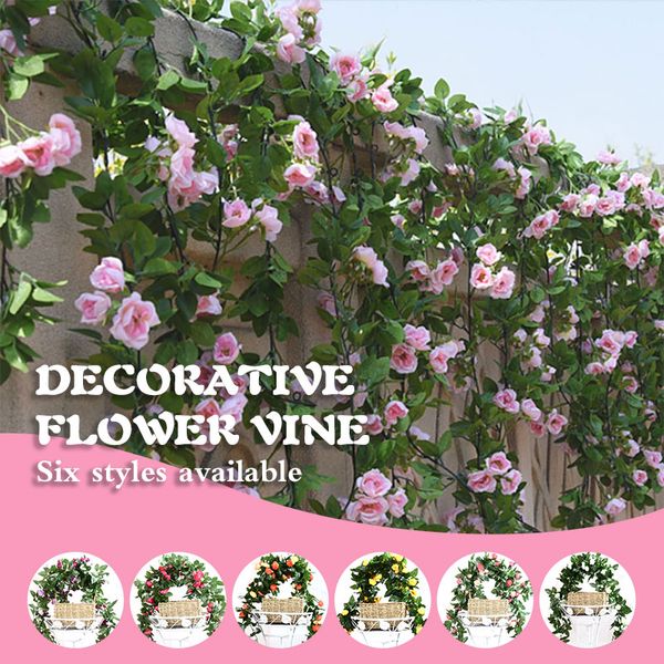 

artificial rattan fabric garlands fashion artificial ivy vine rose ivy wedding diy decor home hanging garden room