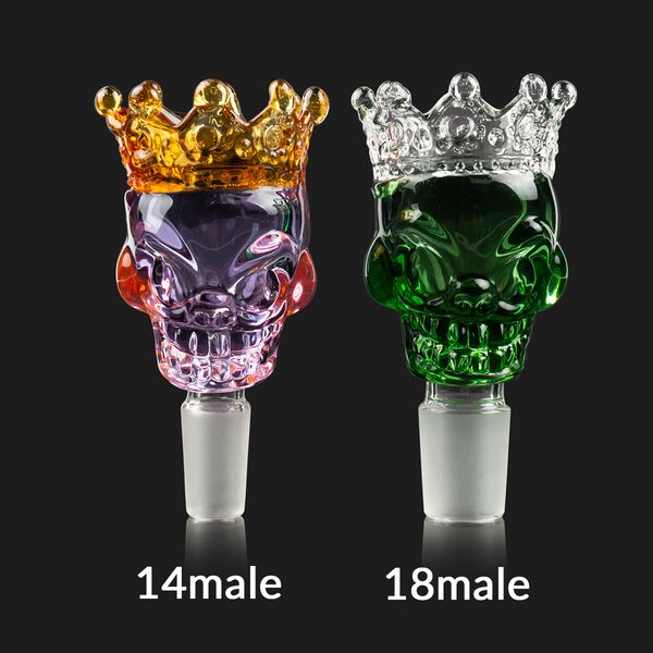 Wasserpfeifen 14 mm und 18 mm Joint Glasschale gutes Design Raucherstück Kopf farbiges männliches Kraut für Bongs Bohrinseln