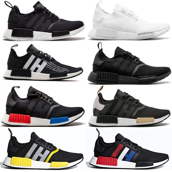 

r1 primeknit runner for men women running shoes og release triple black designer sport sneakers trainers 36-45