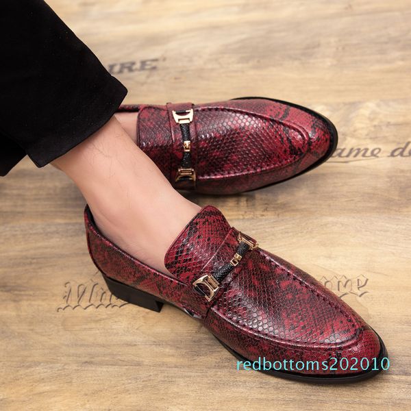 

luxury men's shoes casual men's office business wedding shoes black red set foot lazy designer fashion brand r10