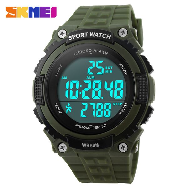 

sports pedometer digital watch fashion casual fitness multifunctional for men women outdoor wristwatches led dress watches, Slivery;brown