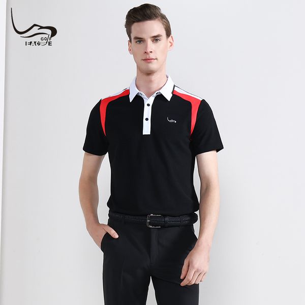 

2019 new eagegof summer man golf shirt short sleeve male sportswear quick dry golf clothing for training, Black;blue