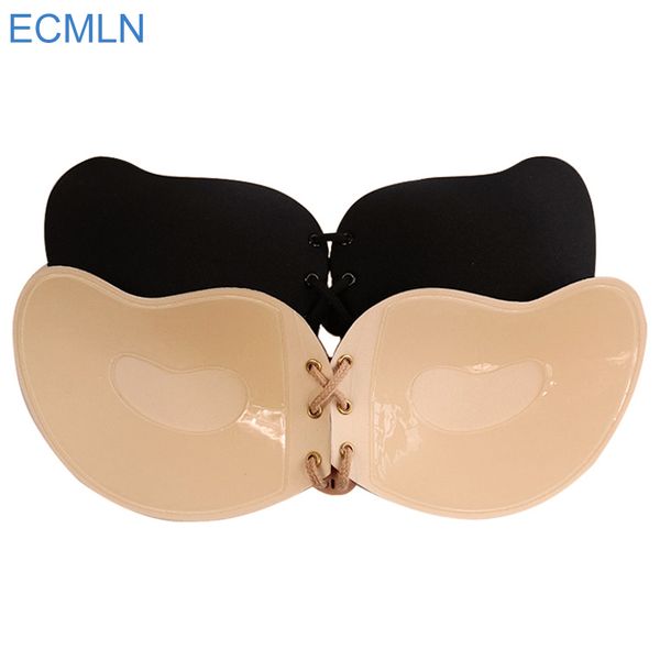 

Sexy Women Strapless Push Up Bra Silicone Mango Shape Self-Adhesive Front Bust Sexy Breathable Invisible Bra