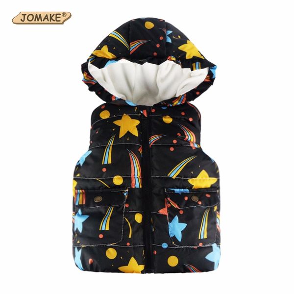 

2018 new 2-7y winter&autumn casual hooded outerwear jackets for girls boys waistcoat star rainbow print vest coat kids clothing, Blue