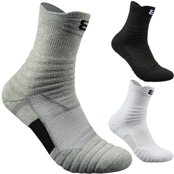 

outdoor sport socks winter thick compression basketball socks compression ski tubing fitness sweat towel sock, Black