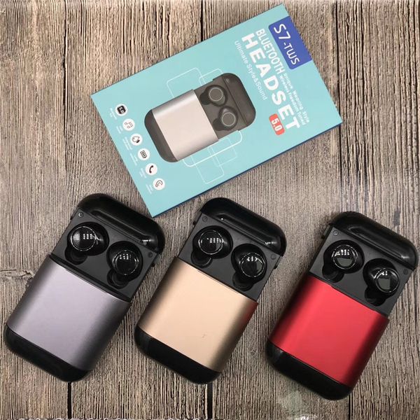 

s7 mini twins bluetooth 5.0 headphones tws earbuds wireless bluetooth earphones true stereo sports earphones with mic charging boxs