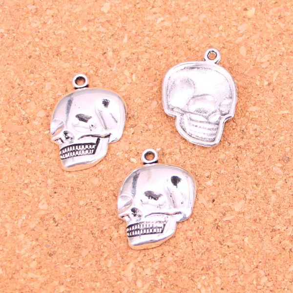 108 Stück Charms Skelett Kopf Schädel Antik Silber vergoldet Anhänger Herstellung DIY handgemachten tibetischen Silberschmuck 21*16mm