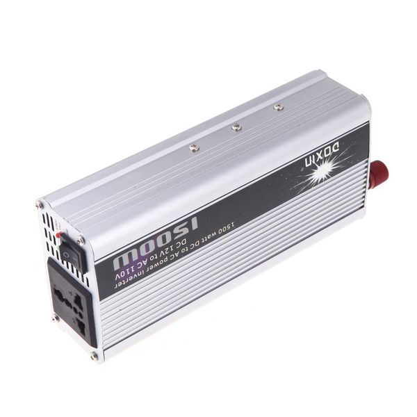 Freeshipping Evrensel 1500 W Araba Güç Dönüştürücü DC 12 V AC 110 V Araç Şarj Taşınabilir Gerilim Inverter Güç Trafosu