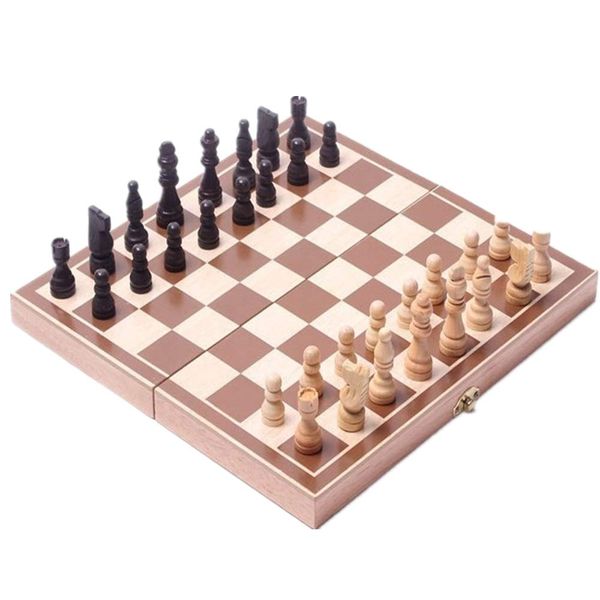 

folding wooden international chess set pieces set board game funny game chessmen collection portable board game