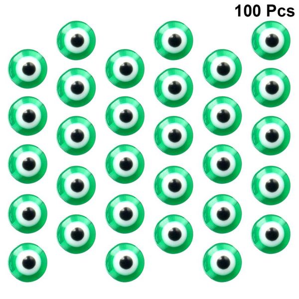 

100pcs plastic eyeball beads spacing pendants jewelry making accessories for bracelet crafts (green