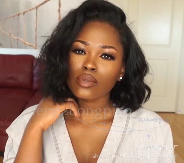 

fashion short wig black 12inch curly bob synthetic heat resistant hair wigs popular party wig for black women