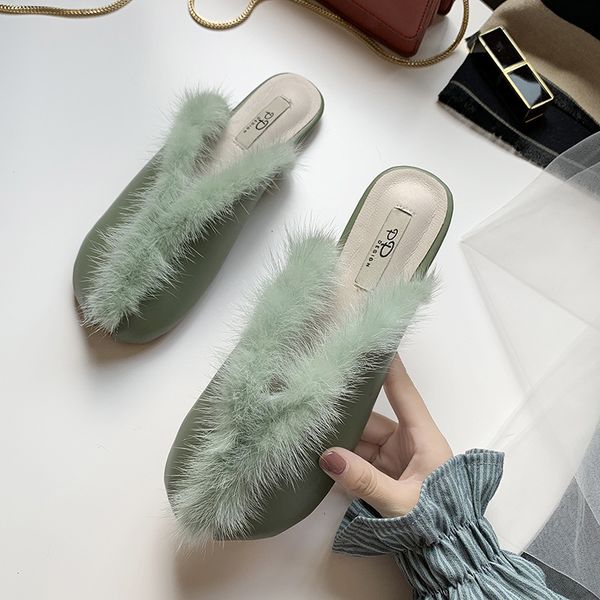 

2019 new cross plush female slippers autumn winter flat bottom warm plush cotton slippers pregnant women women's shoes, Black