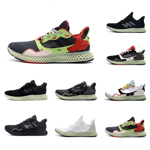 

yellow and crimson accents mens zx 4000 futurecraft 4d running shoes trainers men zx4000 carbon male sports outdoor trainer sneakers 40-45
