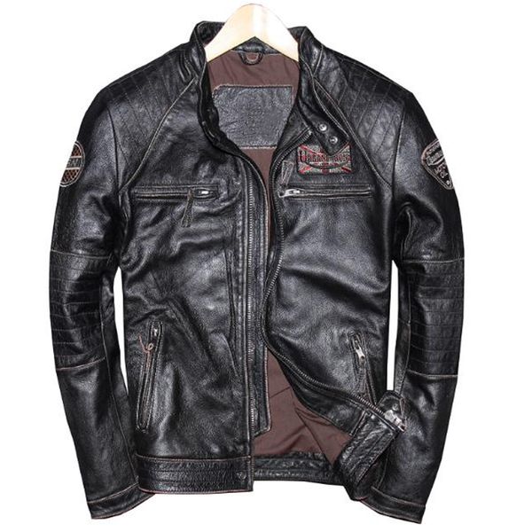

plus size 3xl 4xl genuine leather bomber jacket suede for men motocycle streetwear male real leather coats european style a585, Black