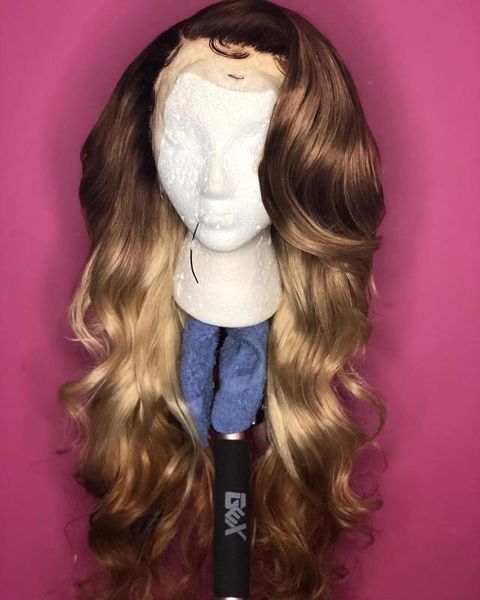 

13*6 lace front human hair wigs loose wave wig for women pre plucked human hair wig natural hairline linman, Black;brown