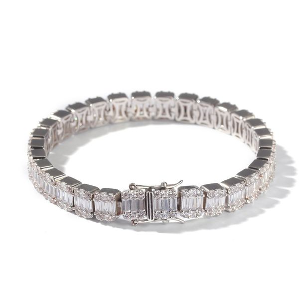 

2020 hip hop iced out bling cz men bracelet fashion cz tennis link bracelets male hiphop jewelry gift, Black