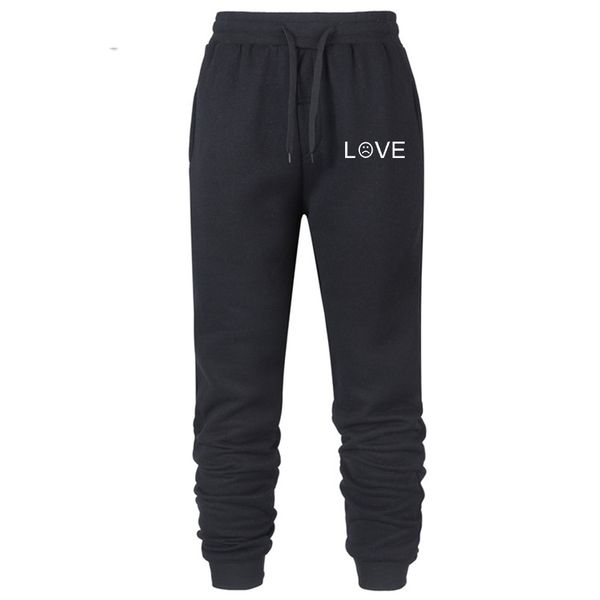

new 2019 autumn winter men leisure motion underwear love letter printing beam feet sweatpants, Black
