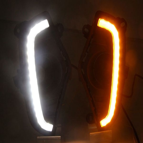 

led daytime running light for rav 4 rav4 2019 waterproof abs 12v car drl fog lamp with yellow turn signal style relay