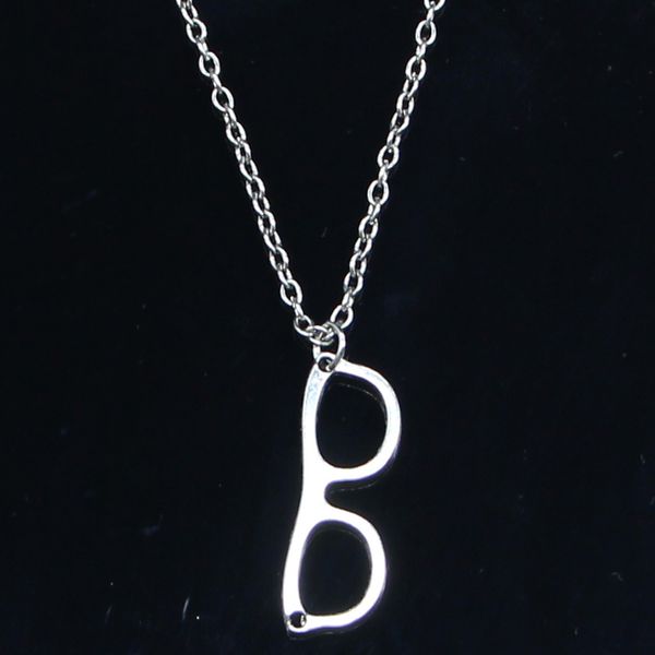 

20pcs new fashion necklace 29x10mm glasses sunglasses silver pendants short long women men colar gift jewelry choker