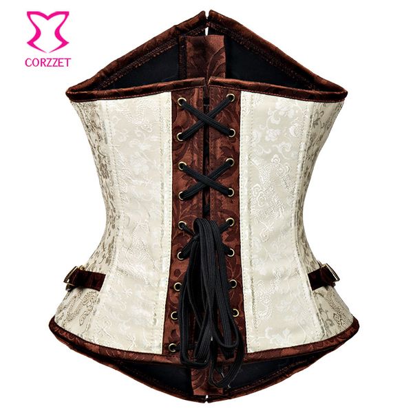 

vintage brown / beige ал boned underbust коѬе gothique steampunk коѬе и бе sexy gothic коѬене жен, Black;white