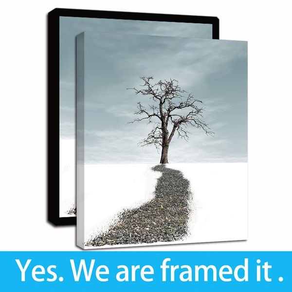 

canvas wall art lone tree on the snow picture print on canvas paintings modern artwork for living room wall decor and home decor