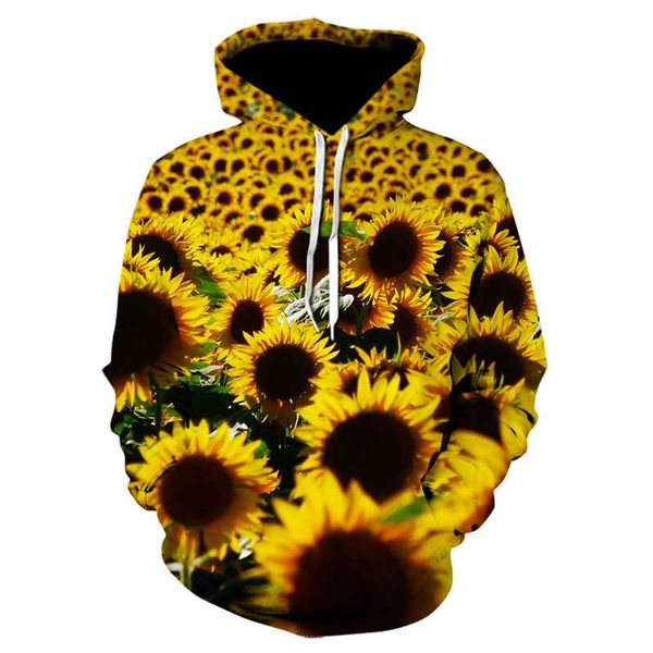 

flower rose tulip 3d print men's hoodie long sleeve casual fashion vintage floral sunflower men women sweatshirt hoodies homem, Black