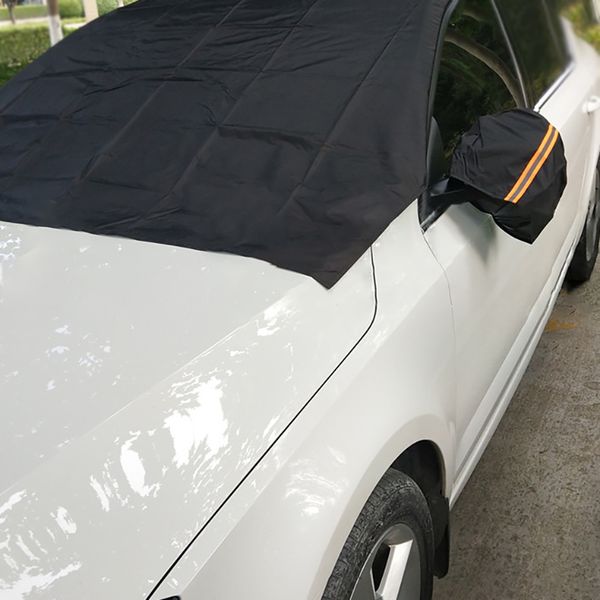 

upgraded version 245*145cm car windshield with rear view mirror snow cover sun cover waterproof uv proof remove ice frost easily