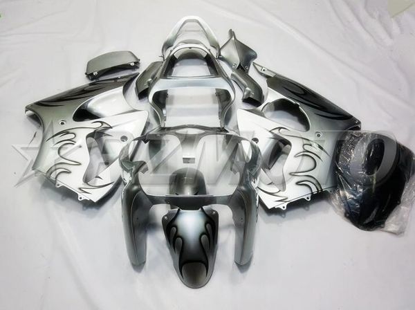 

4 gifts new abs motorcycle full fairings kit fit for kawasaki ninja zx-6r 2000 2001 2002 00 01 02 636 zx6r bodywork set silver