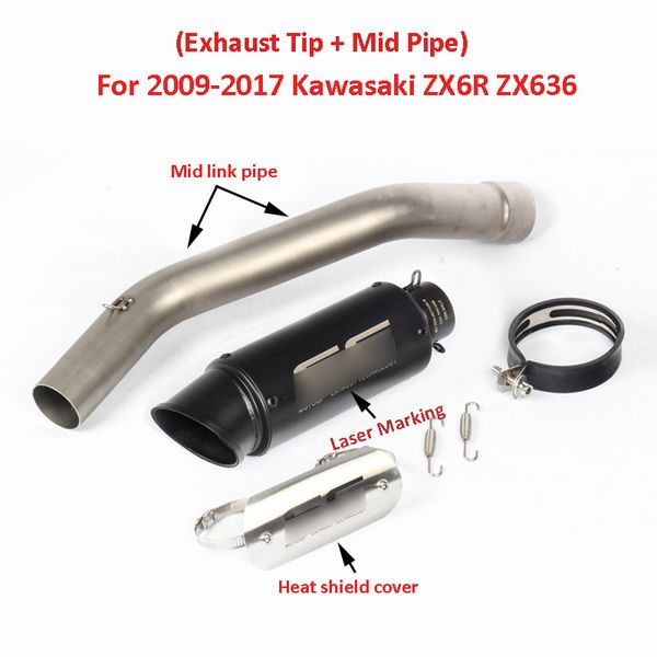

zx6r zx636 весь набор труб мотоцикл выхлопная система совет mid connect link tube наденьте для zx6r zx636 2009-2017