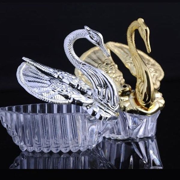 

european styles acrylic silver swan sweet wedding gift jewely candy box candy gift boxes wedding favors holders