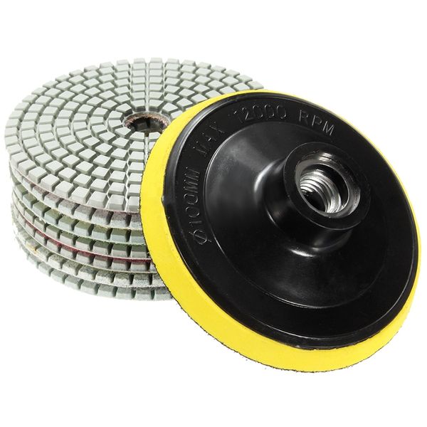 

promotion 8pcs diamond polishing pads 4 inch wet/dry set for granite stone concrete marble