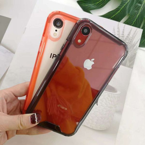 

hybrid tpu+pc for iphone xr acrylic case hard pc rear side tpu frame phone case anti-fall for iphone x case