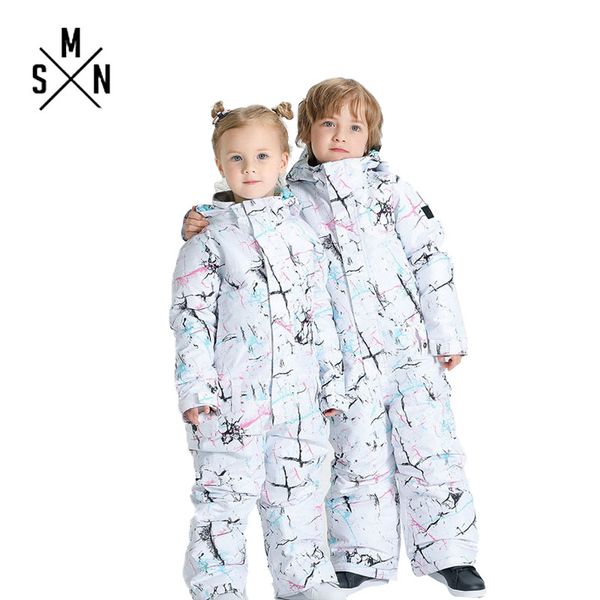 

smn winter kids boys girls ski suit one piece waterproof skiing and snowboarding suit outdoor ski clothing windproof coat