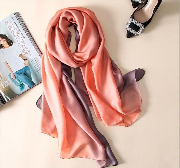 

2017 brand women silk scarf fashion solid spring echarpe smooth summer wrap female voile luxury scarves foulard beach cover-ups, Blue;gray