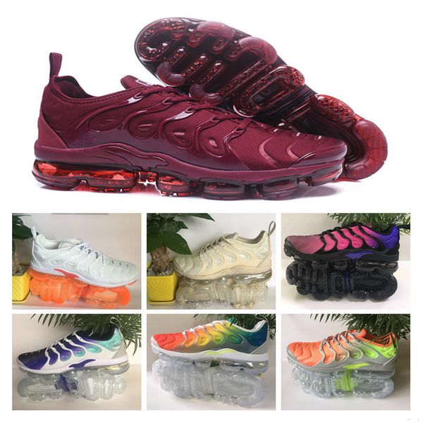 

2019 new colors tn plus triple running shoes for high white orange red men women sports sneakers jogging sneakers size 36-46