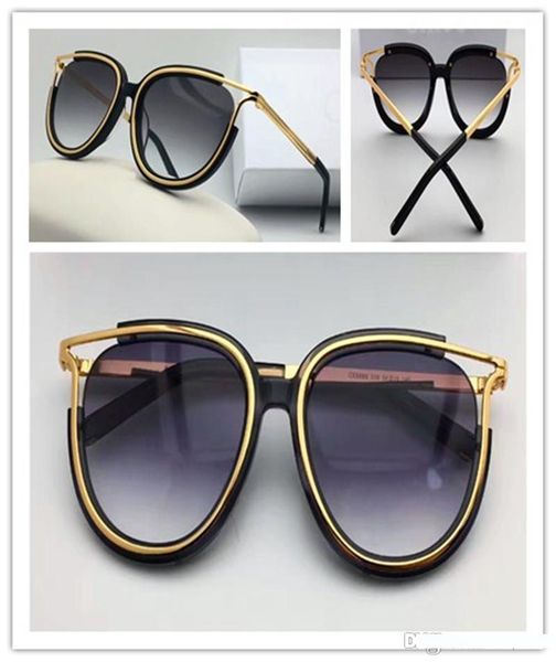 

selling style cl688 cat eye plate and metal combination of hollow frame designer brand sunglasses anti-uv protection glasses, White;black