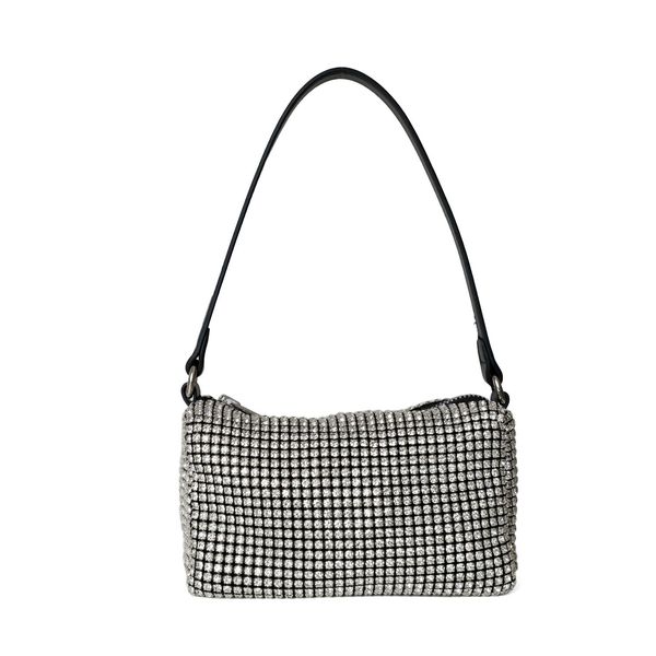 

white diamond small square bag with cowhide fashion dinner bag with snake bone chain diagonal cross portable wild bag
