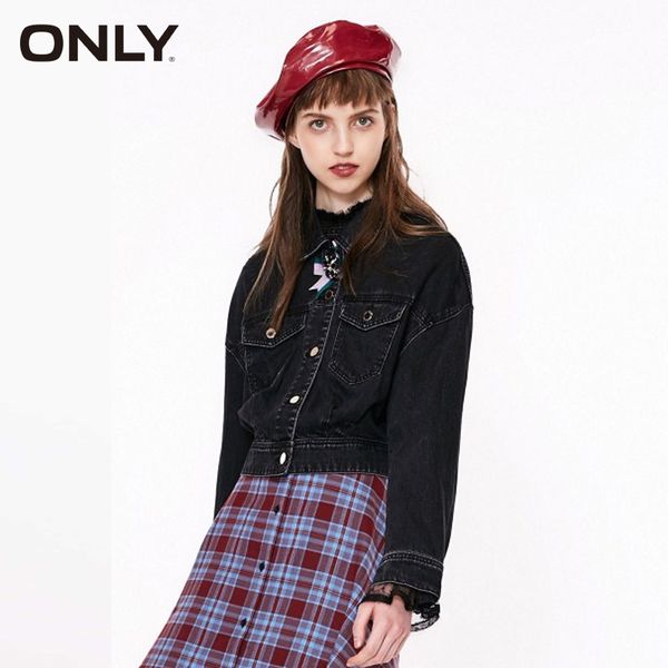 

only autumn women denim jacket cowboy coat loose clothes | 118354529, Tan;black