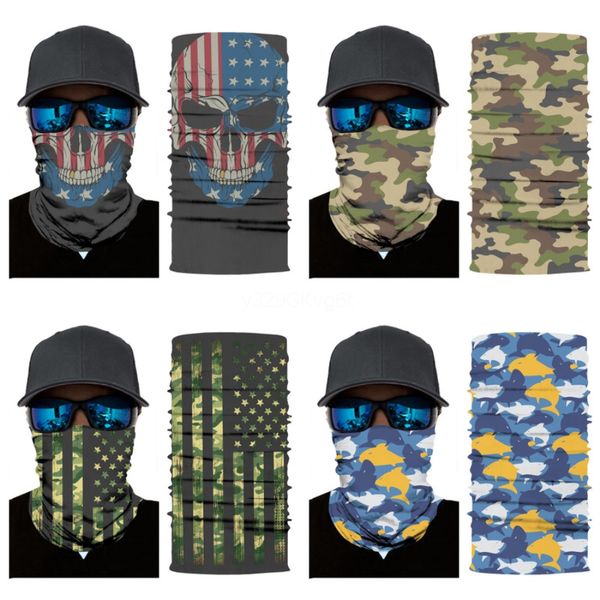 

s0dga outdoorflag magic headskull scarf bandana with masks head neck cycling windproof sport face mask scarves filter designer mask#200, Blue;black