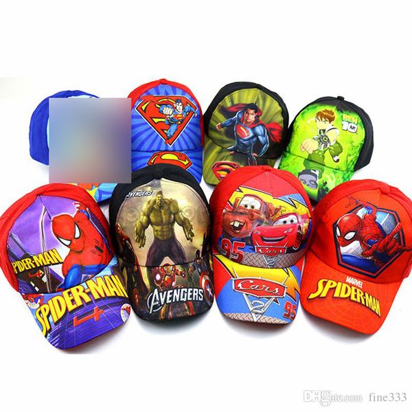 

cartoon caps kids colorful cotton hats children's summer caps gifts whelesale via dhl w147t, Yellow