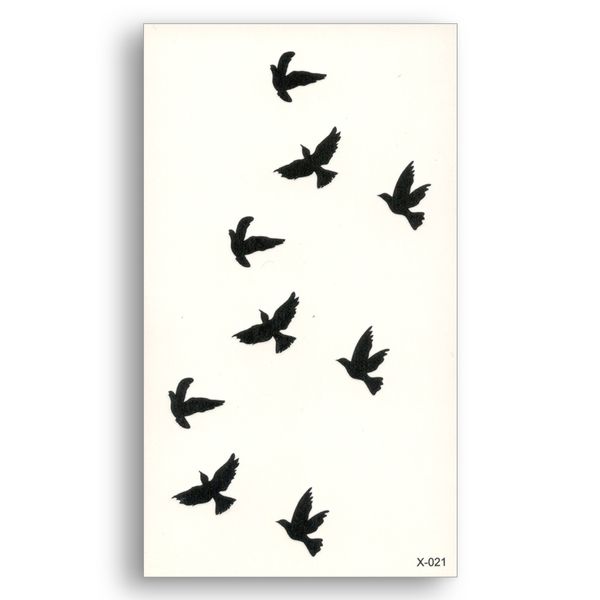 Acheter Faux Tatouage Temporaire Autocollant De Transfert Deau Petit Modèle Oiseaux Noirs Femmes Beauté Cool Fille Body Art Vivre De La Chanson De