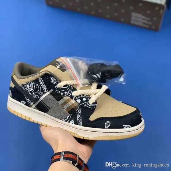 

travis scotts sb dunk low 3m reflective 2020 new jackboys skateboarding shoes sports mens trainers running shoes women sneakers with box, White;red