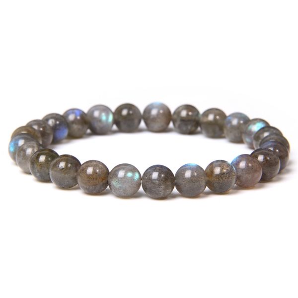 

fashion natural stone shiny labradorite beads bracelet 8mm agates beaded energy bracelet for women men yoga jewelry gifts, Black