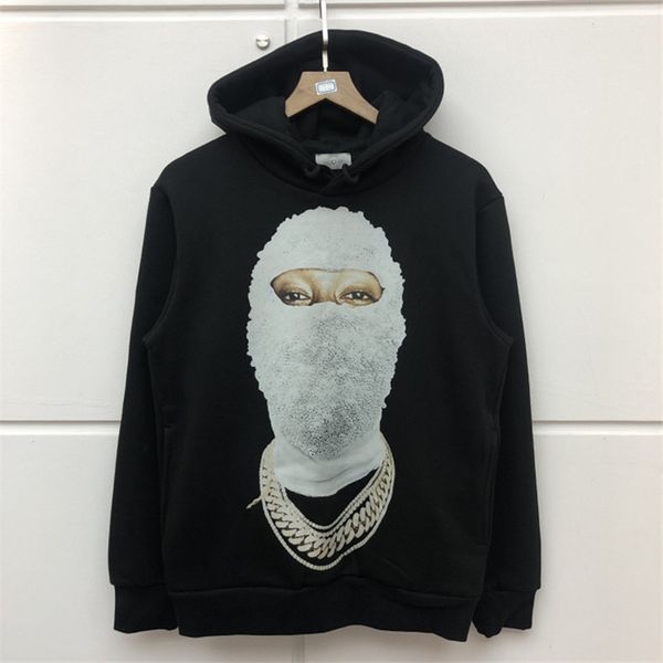

ih nom uh nit hoodies men women winter diamond masked sweatshirts pullover, Black