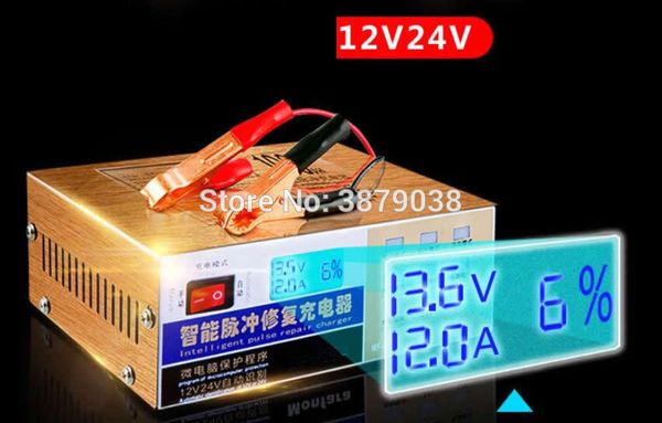 

110v/220v full automatic car battery charger intelligent pulse repair battery charger 12v/24v truck motorcycle